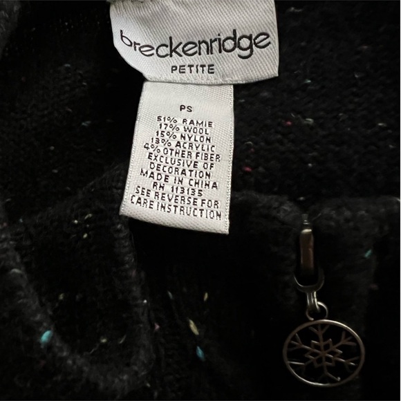 Vintage snowflake confetti, Breckenridge woolen sweater zip vest. Size PS - Picture 7 of 7